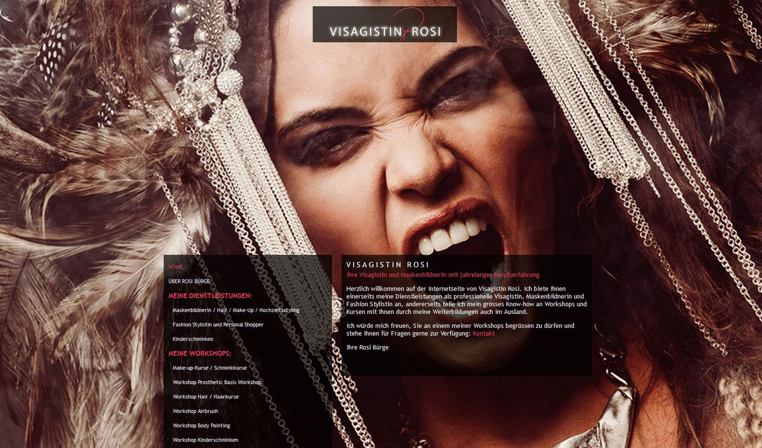 Grossartige Fotografien namhafter Künstler mit weltklasse Models zeichnen diese Website von Visagistin Rosi aus